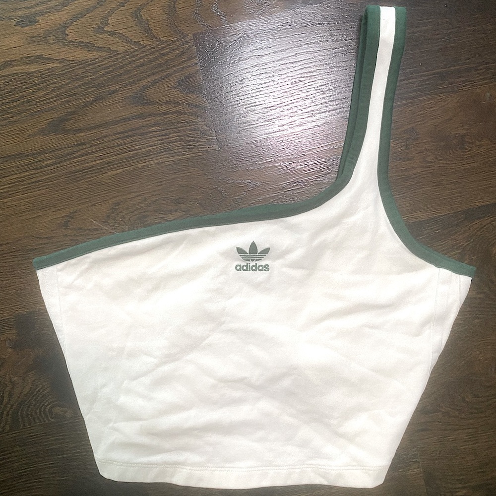 Adidas Originals Tennis Luxe Logo Cropped One Shoulder Tank